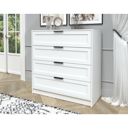 Kомод Тренд КТ-К100 (Белый ЛДСП/ Белый ЛМДФ) Ш1000 В1020 Г451